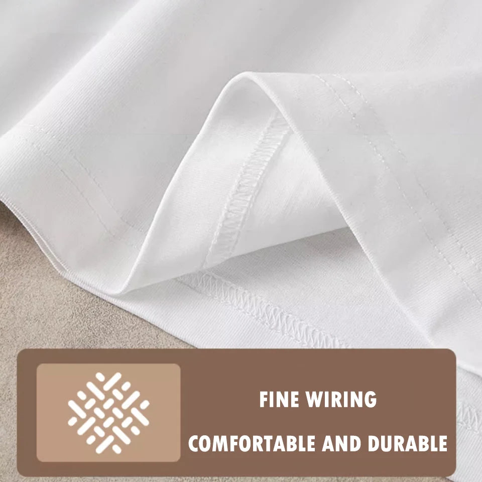 220Gsm Heavy Oversized Plain T-Shirt for Men Summer Highqualtity Short Sleeve Tee 100%Cotton Solid Color Trendy Casual White Top