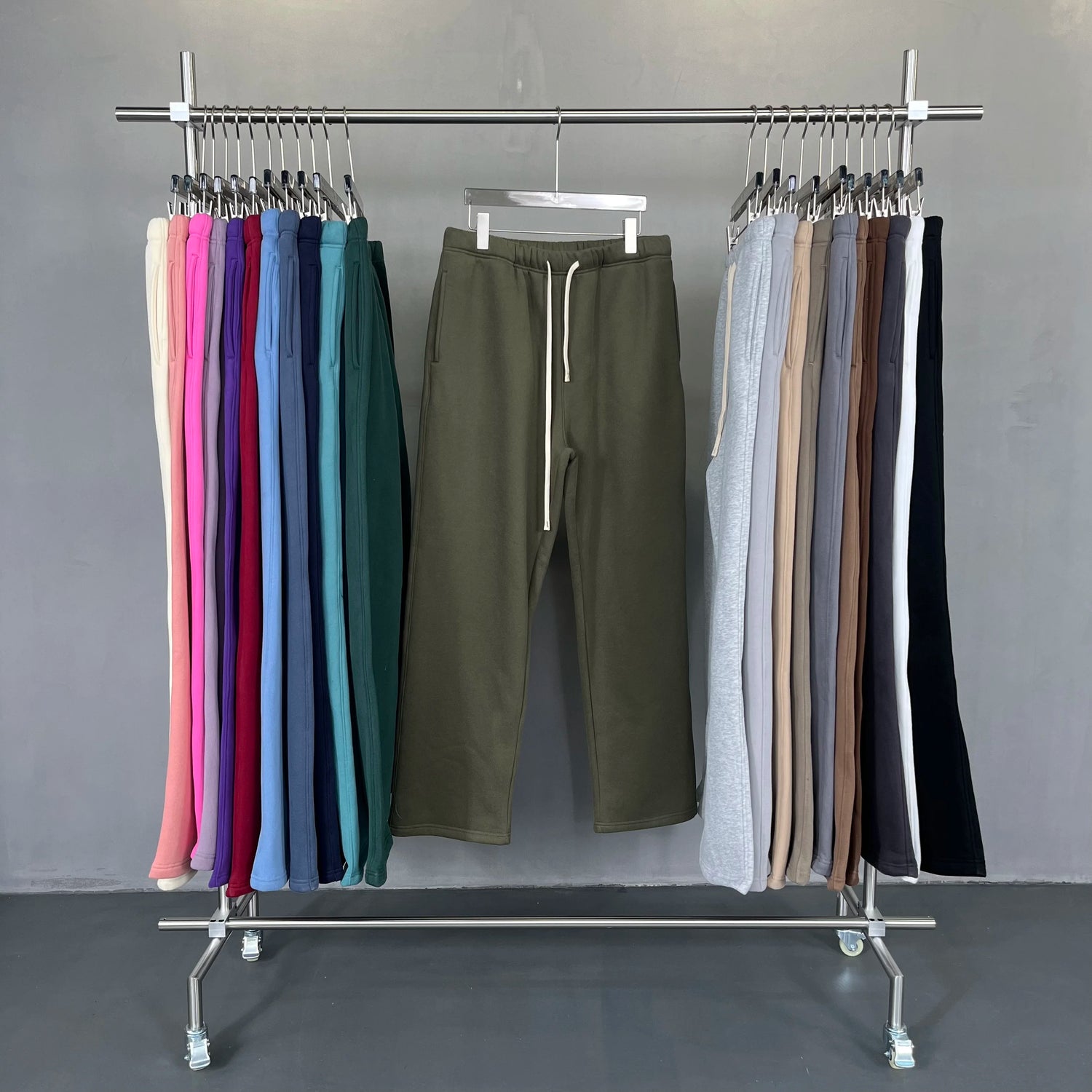 Straight-Lined, Cashmere, Solid Color Sweatpants
